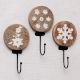 Brown Wooden Leaf Design Wall Hooks For Kids - Pack of 3